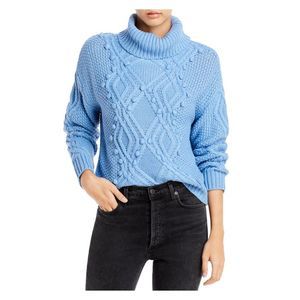 CLICHE' Womens Blue Long Sleeve Turtle Neck Sweater M